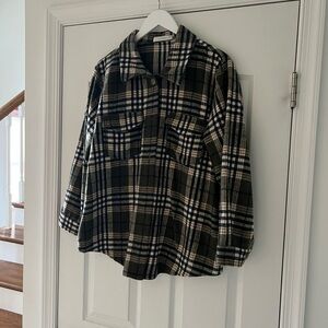 Plaid Women's Jacket - Black and White